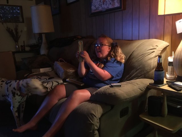 Melissa opening birthday presents